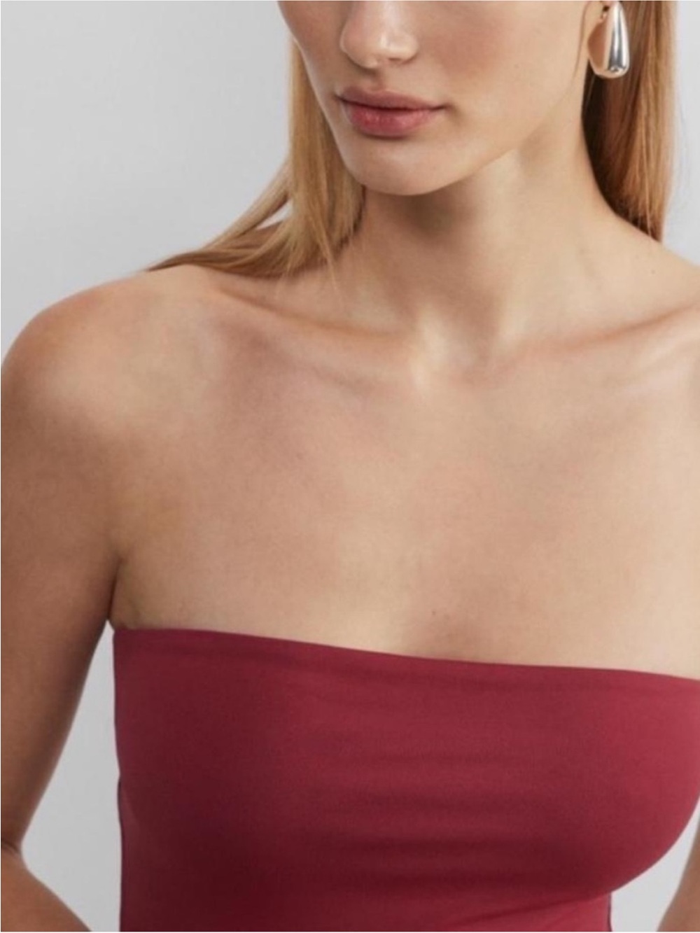 NWOT, Aritzia Strapless Red Original Contour Enrapture Midi Dress - Picture 5 of 6